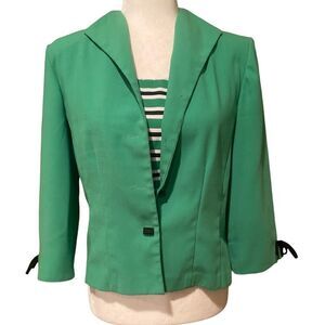 Miss Dorby Green 2 Pc Blazer Jacket Blazer & Under Shirt